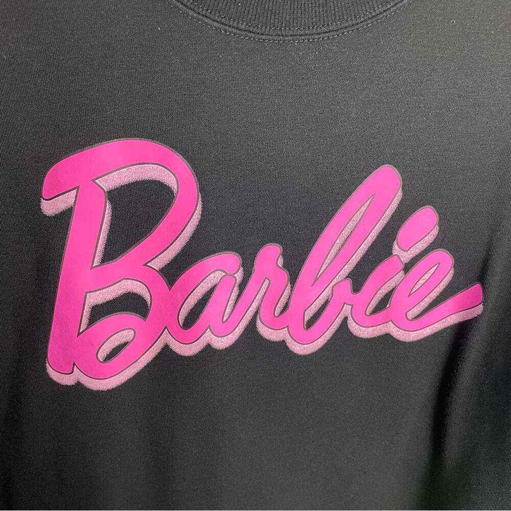 Barbie Y2K Barbie Core Black Pink Crewneck Sweatshirt Pullover Trendy XL - Picture 4 of 13